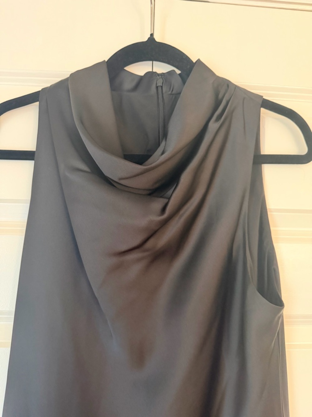 NWT Antonio Melani Sleevless Black Cowl Neck Satin Dress - Picture 3 of 5